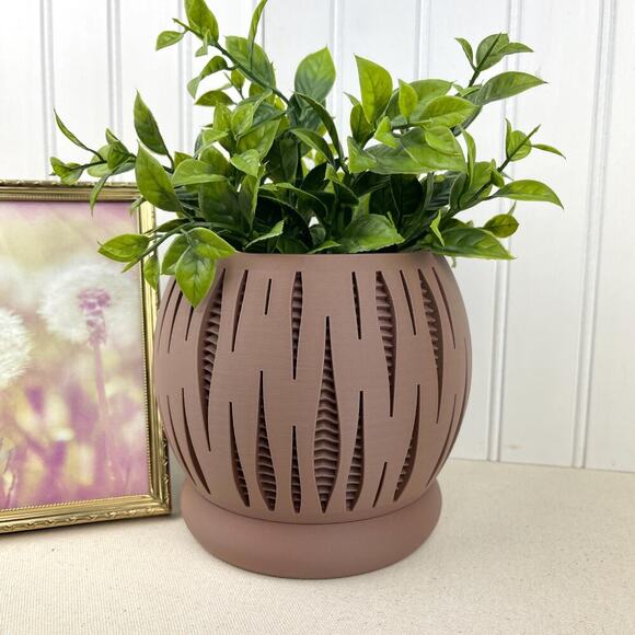 Modern Geometric Planter, Split Planter Pot, Cutout Design, Indoor Flower Pot - Picture 1 of 10
